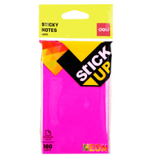 Клейкие листки DELI "Stick Up", 76 х126 мм, ассорти неоновые, 100 листов