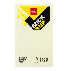 Клейкие листки DELI "Stick Up", 76 х126 мм, желтые, 100 листов