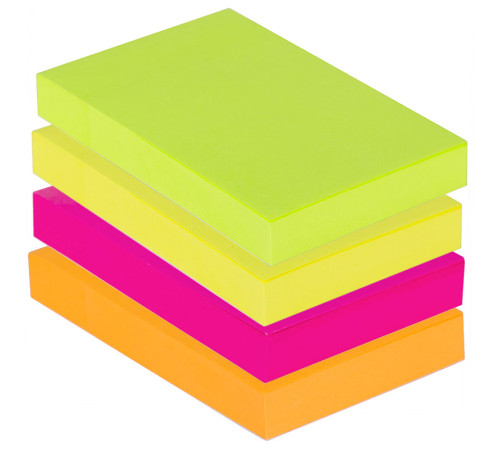 Клейкие листки DELI "Stick Up", 76 х51 мм, ассорти неоновые, 100 листов