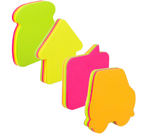 Клейкие листки DELI "Stick Up", 76 х76 мм, знаки, ассорти 4 х 20 листов, неоновые