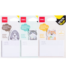 Клейкие листки DELI "Stick Up" Animals, 76 х 84 мм, 25 листов
