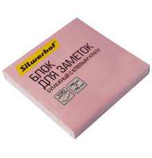 Клейкие листки Silwerhof 76х76 мм, розовый, 100 листов