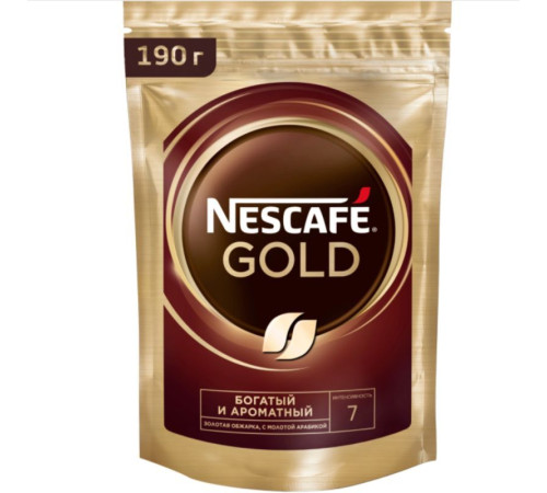 Кофе растворимый Nescafe Gold 190 гр, мягкая упаковка