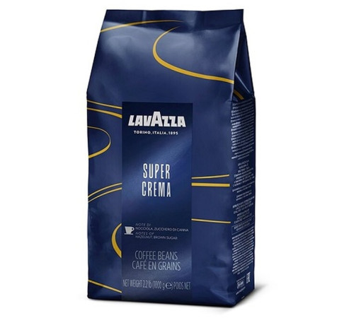 Кофе в зернах Lavazza "Super Crema", вакуумный пакет, 1кг