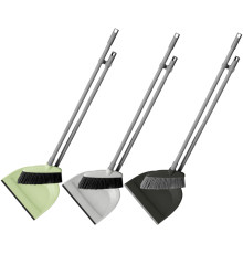 Комплект для уборки York "Лень", совок + щетка, пласт.ручка 92 см, пластик, резиновый край