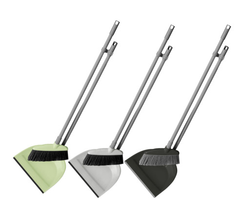 Комплект для уборки York "Лень", совок + щетка, пласт.ручка 92 см, пластик, резиновый край
