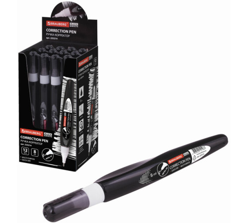Корректирующая ручка BRAUBERG, 8 мл, металлический наконечник