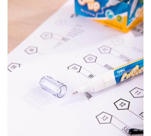 Корректирующая ручка DELI, 8 мл, металлический наконечник