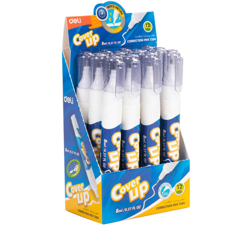 Корректирующая ручка DELI, 8 мл, металлический наконечник