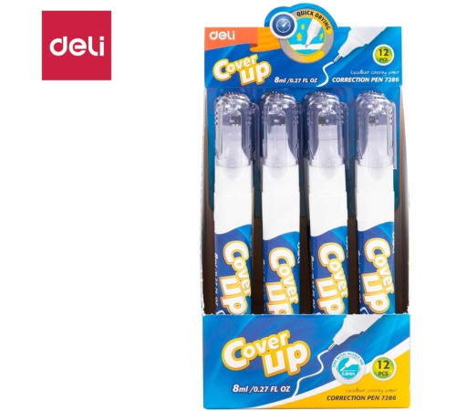 Корректирующая ручка DELI, 8 мл, металлический наконечник