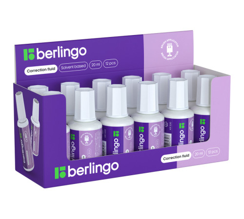 Корректирующая жидкость Berlingo на химической основе, 20мл.