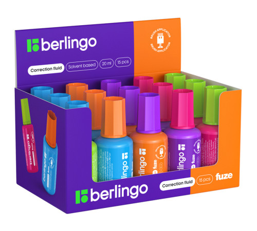 Корректирующая жидкость Berlingo "Fuze" на химической основе, 20 мл.