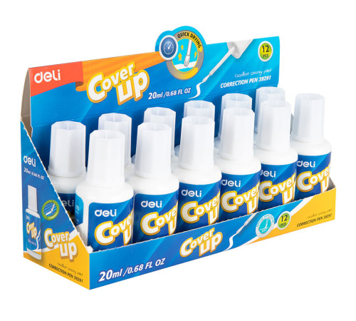 Корректирующая жидкость DELI, 20 мл, с кисточкой