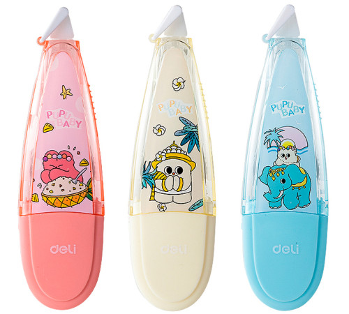 Корректирующий роллер, DELI "PupuBaby", 5 мм х 6 м, ассорти