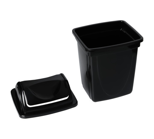 Корзина с вращающейся крышкой СТАММ 12 л., черная