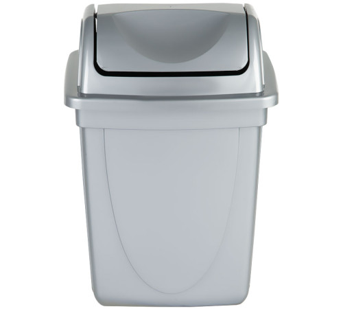 Корзина с вращающейся крышкой СТАММ 12 л., серый металлик