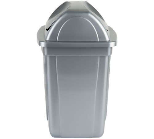 Корзина с вращающейся крышкой СТАММ 12 л., серый металлик