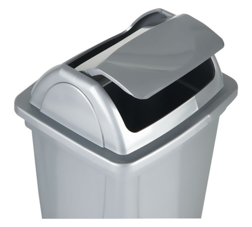 Корзина с вращающейся крышкой СТАММ 12 л., серый металлик