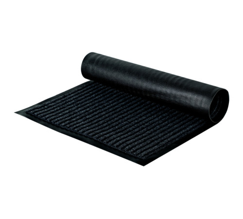 Коврик OfficeClean 40x60 см влаговпитывающий, ворсовый, ребристый, чёрный