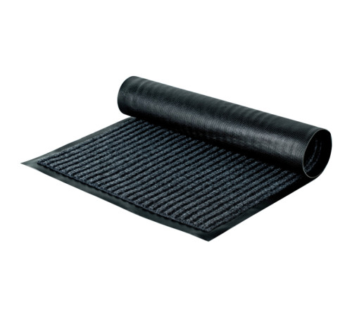 Коврик OfficeClean 40x60 см влаговпитывающий, ворсовый, ребристый, серый