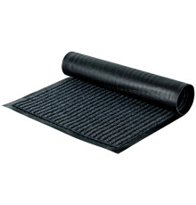 Коврик OfficeClean 60х90 см влаговпитывающий, ворсовый, ребристый, серый