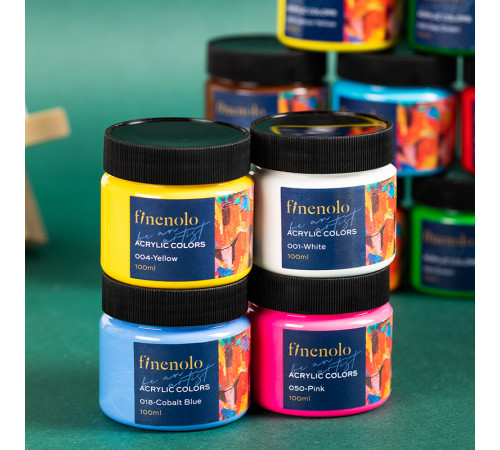 Краска акриловая DELI художественная, глянцевая, 100 мл., лимонная, банка