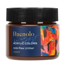 Краска акриловая DELI художественная, глянцевая, 100 мл., сырая умбра, банка