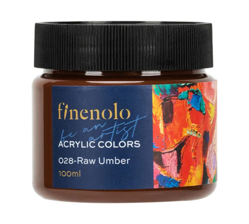 Краска акриловая DELI художественная, глянцевая, 100 мл., сырая умбра, банка