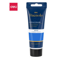 Краска акриловая DELI художественная, глянцевая, 75 мл., синий кобальт, туба