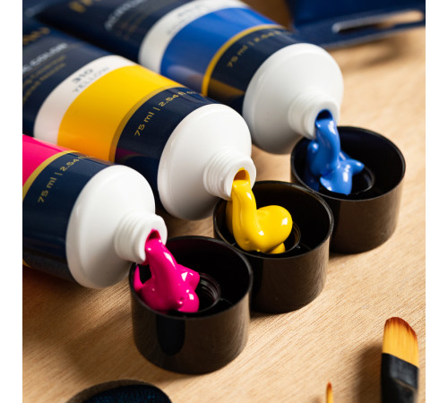 Краска акриловая DELI художественная, глянцевая, 75 мл., жженая умбра, туба