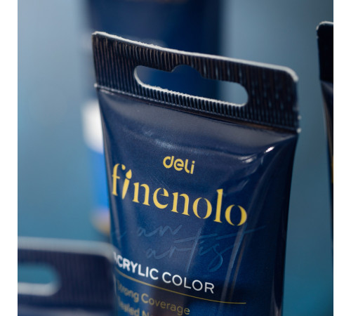 Краска акриловая DELI художественная, глянцевая, 75 мл., жженая умбра, туба
