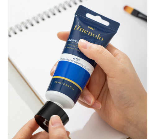 Краска акриловая DELI художественная, глянцевая, 75 мл., жженая умбра, туба