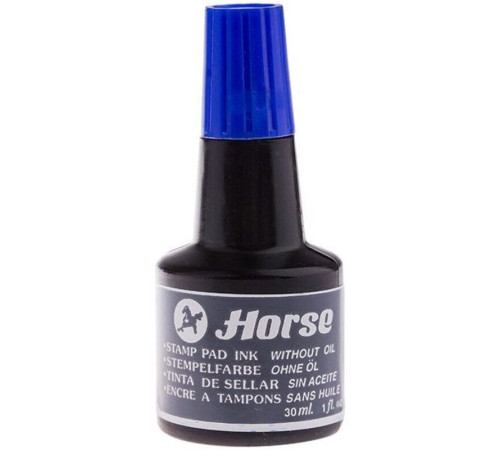 Краска штемпельная Horse, 30 мл, синяя