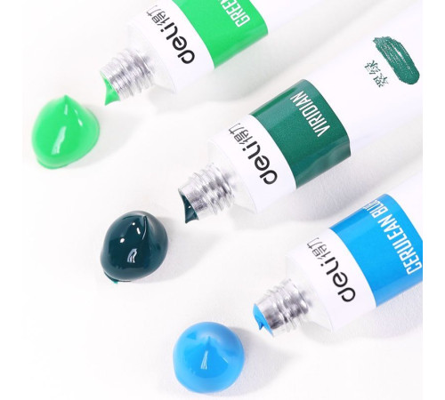 Краски акриловые DELI художественные, глянцевые, 12 цветов по 12 мл., картон