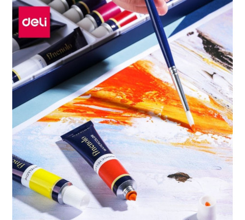 Краски акварельные DELI "Finenolo", художественные, 24 цвета в тубах по 12 мл.