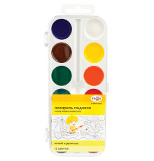 Краски акварельные медовые Гамма "Юный художник", без кисти, 12 цветов