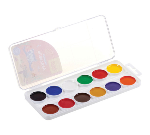 Краски акварельные медовые Мульти-Пульти "Енот в Красном море", без кисти, 12 цветов