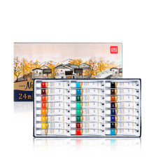 Краски пигментные DELI "Nuevo" для живописи, 24 цвета по 12 мл., картон