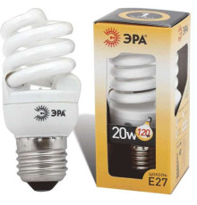 Лампа энергосберегающая ЭРА, 20 Вт (100 Вт) теплый свет
