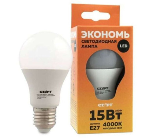Лампа светодиодная СТАРТ LED GLS E27, 15 W, 40-100, холодный свет