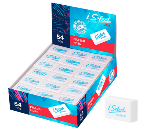 Ластик DELI " i Select", прямоугольный, белый (26х17х9 мм)