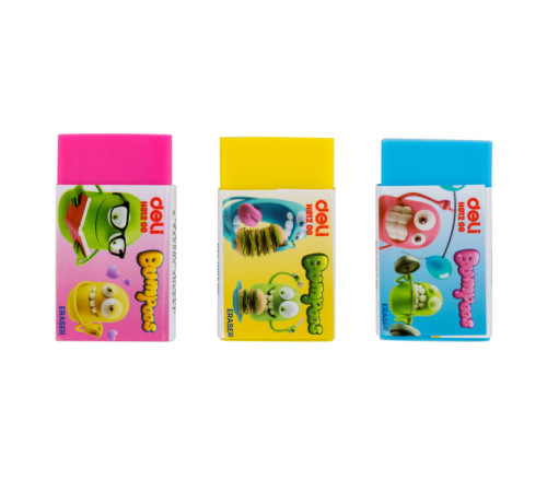 Ластик DELI "Bumpees", ассорти (40х22х12 мм)