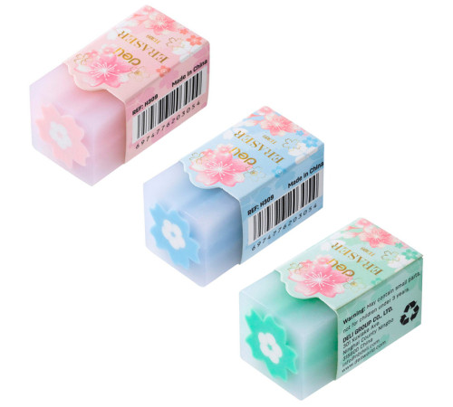 Ластик DELI "Cherry Blossom", ассорти (20х20х38 мм)