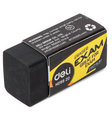 Ластик DELI "Exam", черный (33х15х12 мм)