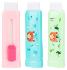 Ластик DELI "Jungoo", прямоугольный 55х18х16 мм в пластиковом выдвижном корпусе