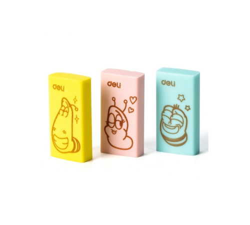 Ластик DELI "Larva", ассорти (40х20х10 мм)