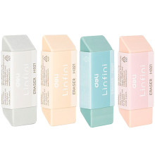 Ластик DELI "Linfini", прямоугольный, ассорти (54х20х10.5 мм)