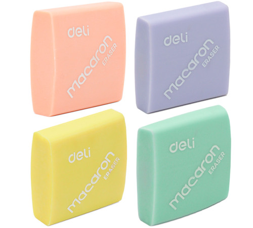 Ластик DELI "Macaron", ассорти (35х35х11 мм)