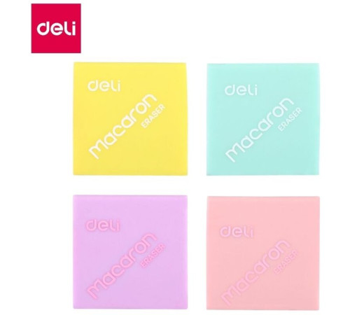 Ластик DELI "Macaron", ассорти (35х35х11 мм)