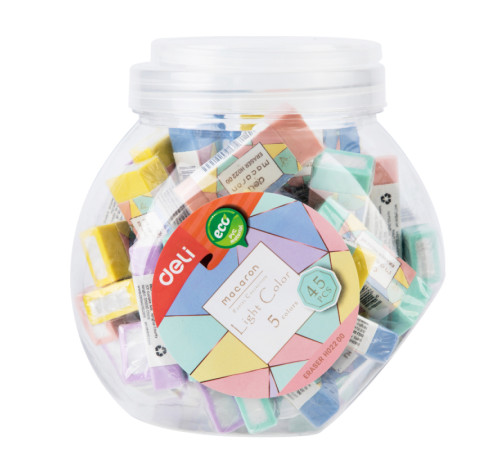 Ластик DELI "Macaron", ассорти (50х20х11 мм)